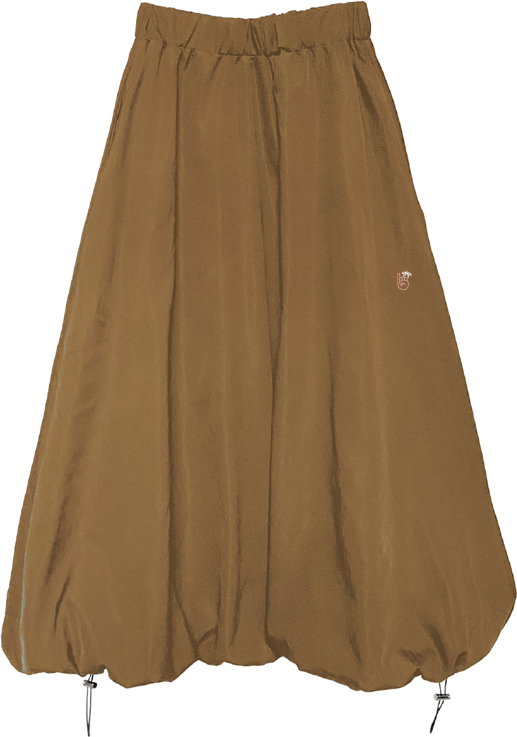 BROWN LONG BALLOON SKIRT – ROCKISS BROWN LONG BALLOON SKIRT – ROCKISS