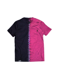 BLURRED BLUSH SPLIT PINK AND MIDNIGHT TIE DYE T-SHIRT