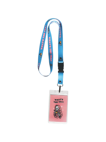 WHAT'S THE TEA BLUE LANYARD