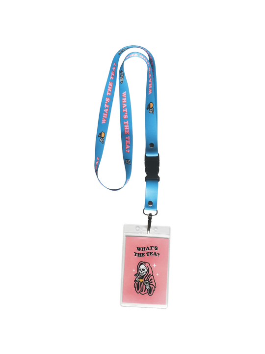 WHAT'S THE TEA BLUE LANYARD