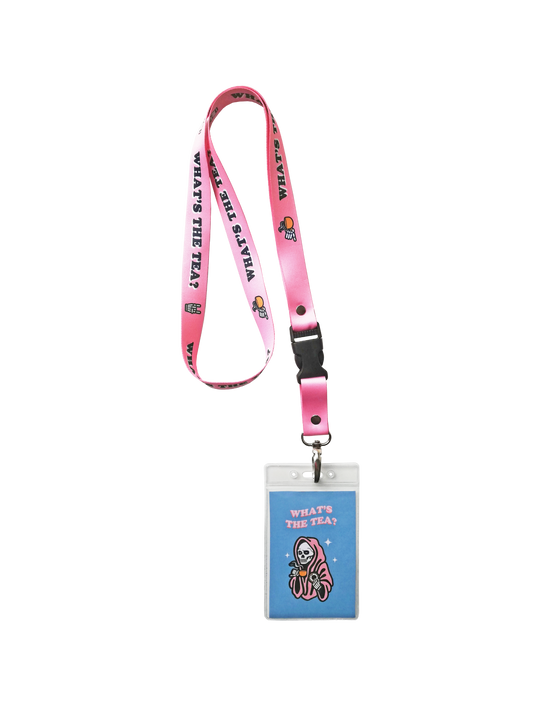 WHAT'S THE TEA PINK LANYARD