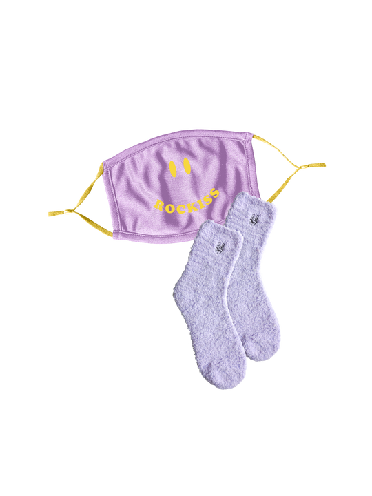 PURPLE SMILEY STAY IN COMBO [MASK + SOCKS]