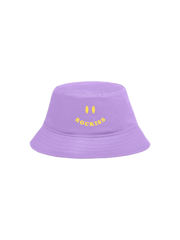 PURPLE SMILEY BUCKET HAT