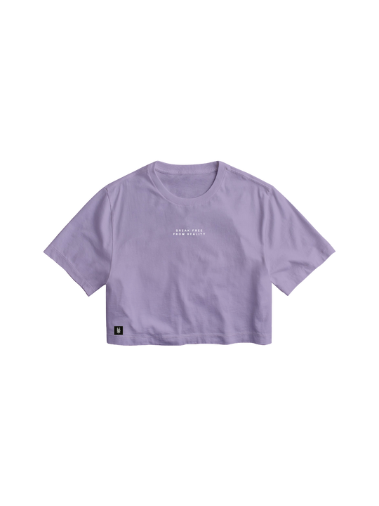 BREAK FREE FROM REALITY LILAC CROP TOP