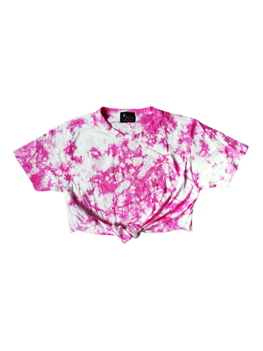 PINK & WHITE SPLATTER CROP TOP